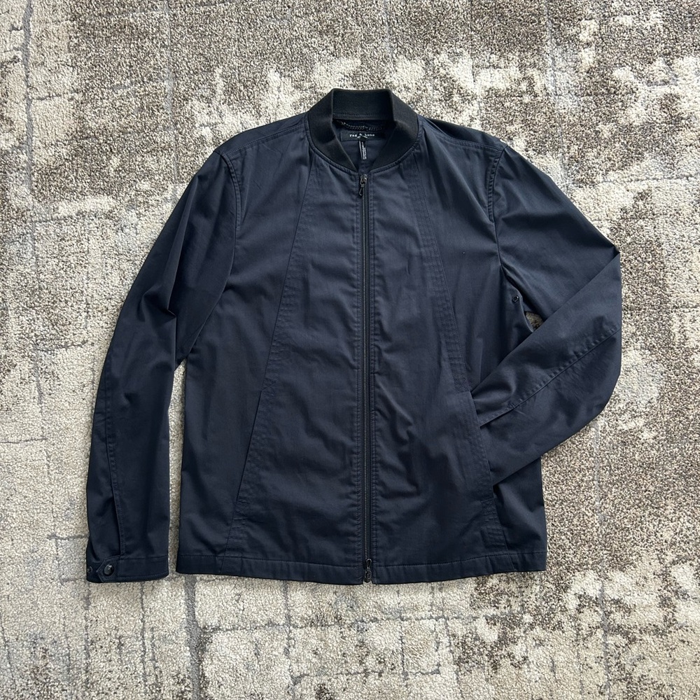 rag & bone Black Zip-Front Bomber Jacket – Size M